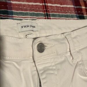 Sneak Peek Distressed White Denim